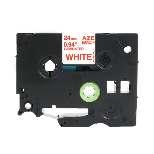 SBT tape for Brother TZe252 24mm x 8m Red on White, standard adhesive - Image 3